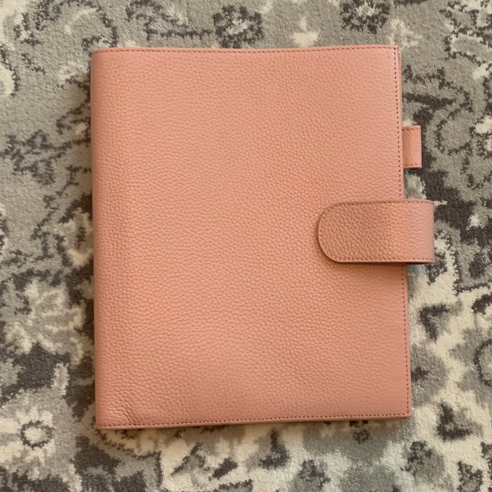 Moterm Litchi Leather Discbound cover- blush pink